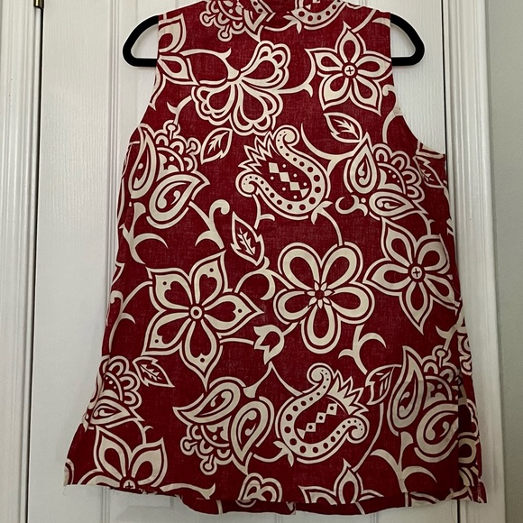 ONE PAPAYA, BLOUSE, Sleeveless, Made in Hawaii, size large. - Picture 4 of 6